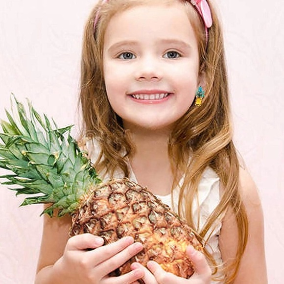 Pineapple Gemstone Stud Earrings - Picture 5 of 9